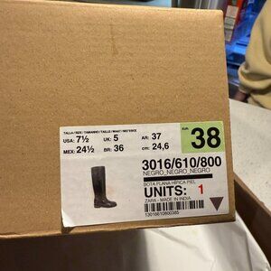 Zara Black Leather Tall Boots